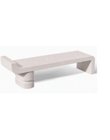 PANCHINA ELEGANTE IN CEMENTO CALCESTRUZZO PER ARREDO URBANO - COLORE BIANCO PIETRA - CM 170x50x51H - Conforme ai CAM