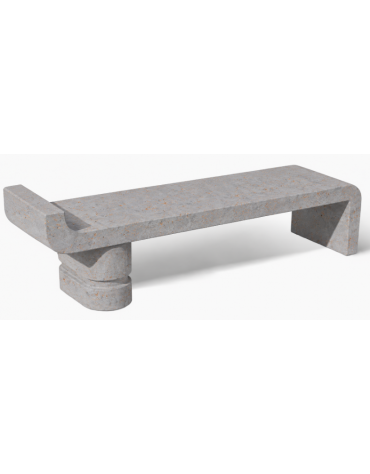 PANCHINA ELEGANTE IN CEMENTO CALCESTRUZZO PER ARREDO URBANO - COLORE GRIGIO TRAVERTINO - CM 170x50x51H - Conforme ai CAM