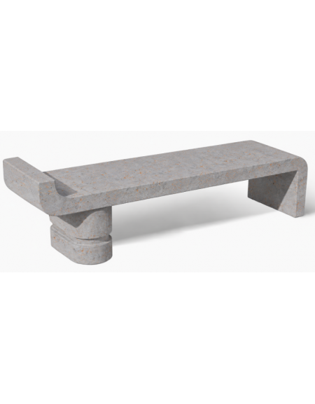 PANCHINA ELEGANTE IN CEMENTO CALCESTRUZZO PER ARREDO URBANO - COLORE GRIGIO TRAVERTINO - CM 170x50x51H - Conforme ai CAM