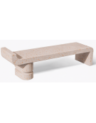 PANCHINA ELEGANTE IN CEMENTO CALCESTRUZZO PER ARREDO URBANO - COLORE BIANCO TRAVERTINO - CM 170x50x51H - Conforme ai CAM