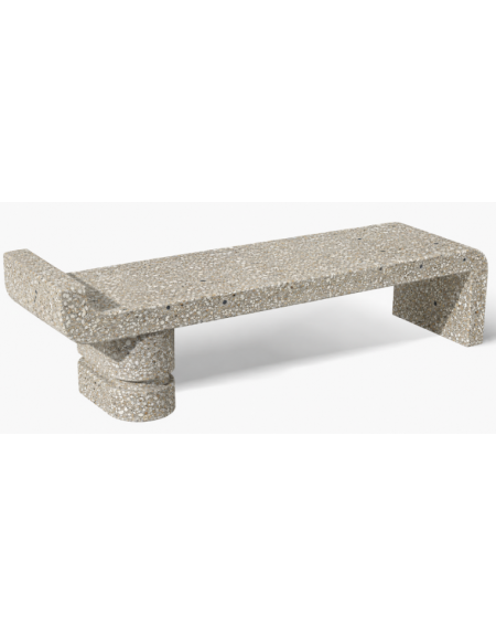 PANCHINA ELEGANTE IN CEMENTO CALCESTRUZZO PER ARREDO URBANO - COLORE GRIGIO SABBIATO - CM 170x50x51H - Conforme ai CAM