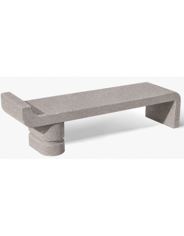 PANCHINA ELEGANTE IN CEMENTO CALCESTRUZZO PER ARREDO URBANO - COLORE BIANCO SABBIATO - CM 170x50x51H - Conforme ai CAM