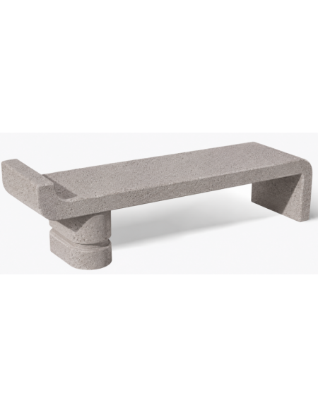 PANCHINA ELEGANTE IN CEMENTO CALCESTRUZZO PER ARREDO URBANO - COLORE BIANCO SABBIATO - CM 170x50x51H - Conforme ai CAM