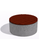 Panchina circolare in cemento calcestruzzo colore Grigio pietra - seduta rivestita in legno - cm Ø110x50h - Conforme ai CAM
