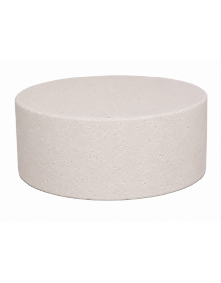 PANCHINA TONDA CIRCOLARE MONOBLOCCO IN CALCESTRUZZO CEMENTO COLORE BIANCO PIETRA - cm Ø110x47h - Conforme ai CAM