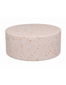 PANCHINA TONDA CIRCOLARE MONOBLOCCO IN CALCESTRUZZO CEMENTO COLORE BIANCO TRAVERTINO - cm Ø110x47h - Conforme ai CAM