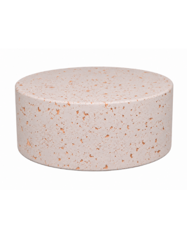 PANCHINA TONDA CIRCOLARE MONOBLOCCO IN CALCESTRUZZO CEMENTO COLORE BIANCO TRAVERTINO - cm Ø110x47h - Conforme ai CAM