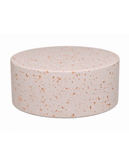 PANCHINA TONDA CIRCOLARE MONOBLOCCO IN CALCESTRUZZO CEMENTO COLORE BIANCO TRAVERTINO - cm Ø110x47h - Conforme ai CAM