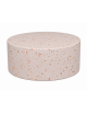 PANCHINA TONDA CIRCOLARE MONOBLOCCO IN CALCESTRUZZO CEMENTO COLORE BIANCO TRAVERTINO - cm Ø110x47h - Conforme ai CAM