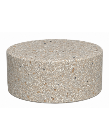 PANCHINA TONDA CIRCOLARE MONOBLOCCO IN CALCESTRUZZO CEMENTO COLORE GRIGIO SABBIATO - cm Ø110x47h - Conforme ai CAM