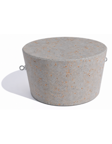 Panchina tonda svasata monoblocco in cemento calcestruzzo colore Grigio travertino - cm Ø84x45h - Conforme ai CAM