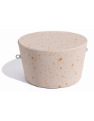 Panchina tonda svasata monoblocco in cemento calcestruzzo colore Bianco travertino - cm Ø84x45h - Conforme ai CAM