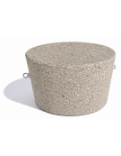 Panchina tonda svasata monoblocco in cemento calcestruzzo colore Grigio sabbiato - cm Ø84x45h - Conforme ai CAM