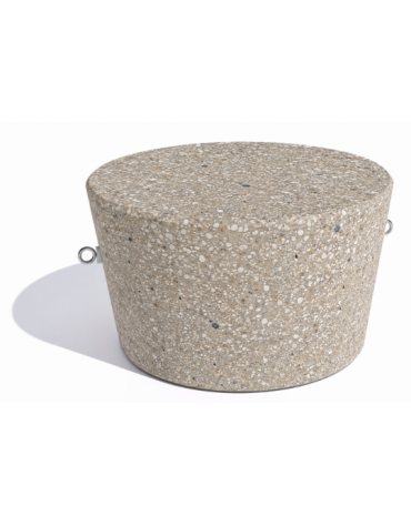 Panchina tonda svasata monoblocco in cemento calcestruzzo colore Grigio sabbiato - cm Ø84x45h - Conforme ai CAM