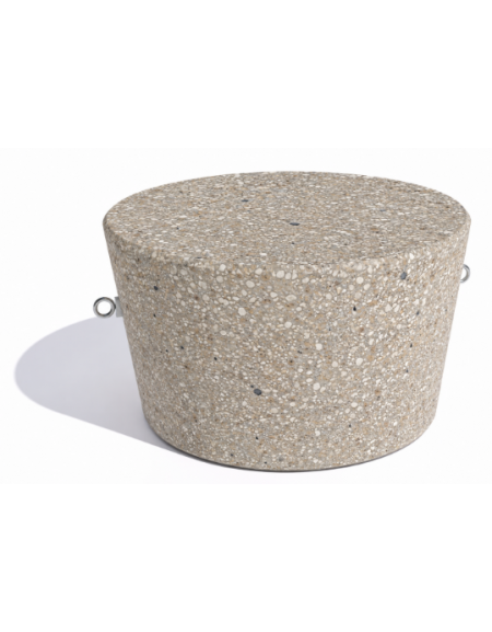 Panchina tonda svasata monoblocco in cemento calcestruzzo colore Grigio sabbiato - cm Ø84x45h - Conforme ai CAM