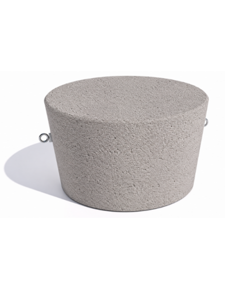 Panchina tonda svasata monoblocco in cemento calcestruzzo - colore Bianco sabbiato - cm Ø84x45h - Conforme ai CAM
