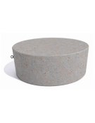 Panchina tonda svasata monoblocco in cemento calcestruzzo, colore Grigio travertino - cm Ø112x45h - Conforme ai CAM