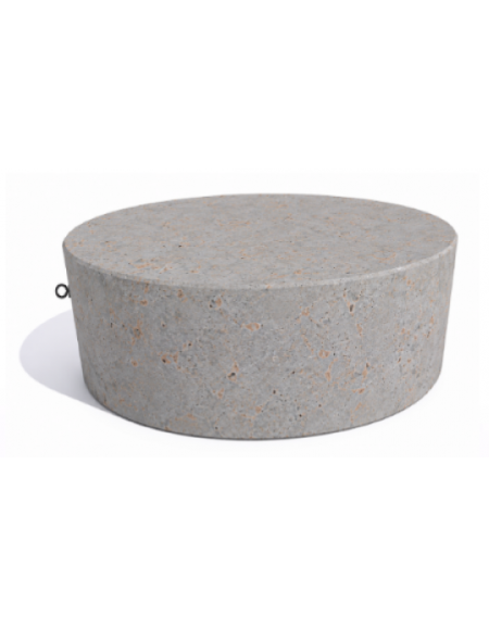 Panchina tonda svasata monoblocco in cemento calcestruzzo, colore Grigio travertino - cm Ø112x45h - Conforme ai CAM