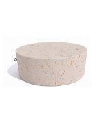 Panchina tonda svasata monoblocco in cemento calcestruzzo, colore Bianco travertino  - cm Ø112x45h - Conforme ai CAM