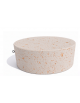 Panchina tonda svasata monoblocco in cemento calcestruzzo, colore Bianco travertino  - cm Ø112x45h - Conforme ai CAM