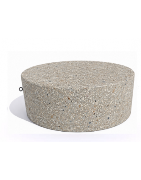 Panchina tonda svasata monoblocco in cemento calcestruzzo, colore Grigio sabbiato - cm Ø112x45h - Conforme ai CAM