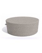 Panchina tonda svasata monoblocco in cemento calcestruzzo, colore Bianco sabbiato - cm Ø112x45h - Conforme ai CAM