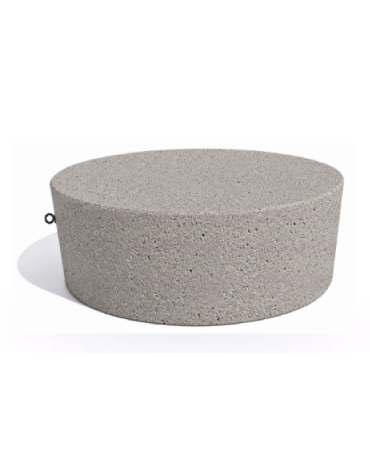 Panchina tonda svasata monoblocco in cemento calcestruzzo, colore Bianco sabbiato - cm Ø112x45h - Conforme ai CAM
