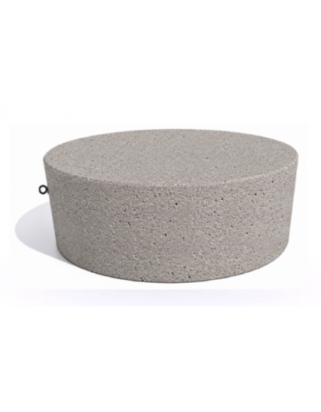 Panchina tonda svasata monoblocco in cemento calcestruzzo, colore Bianco sabbiato - cm Ø112x45h - Conforme ai CAM