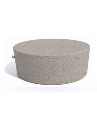 Panchina tonda svasata monoblocco in cemento calcestruzzo, colore Bianco sabbiato - cm &Oslash;112x45h - Conforme ai CAM