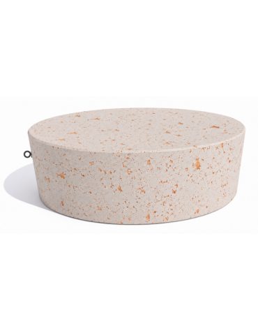 Panchina tonda svasata monoblocco in cemento calcestruzzo, colore Bianco travertino - cm Ø151x45h - Conforme ai CAM