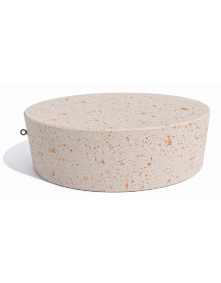 Panchina tonda svasata monoblocco in cemento calcestruzzo, colore Bianco travertino - cm Ø151x45h - Conforme ai CAM