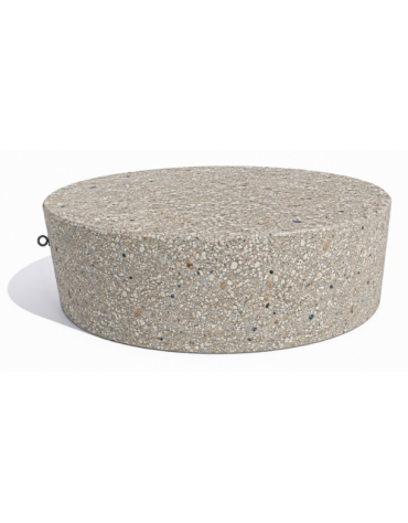 Panchina tonda svasata monoblocco in cemento calcestruzzo, colore Grigio sabbiato - cm Ø151x45h - Conforme ai CAM