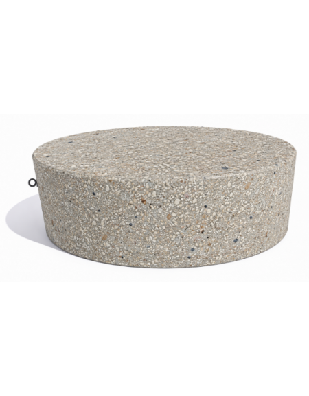 Panchina tonda svasata monoblocco in cemento calcestruzzo, colore Grigio sabbiato - cm Ø151x45h - Conforme ai CAM
