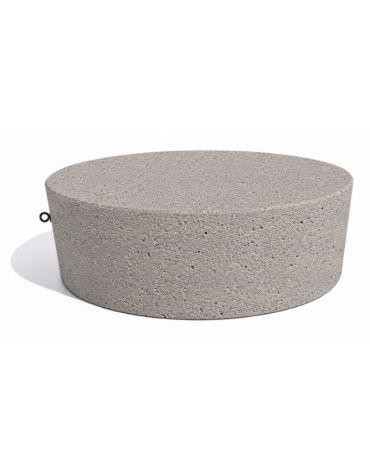 Panchina tonda svasata monoblocco in cemento calcestruzzo, colore Bianco sabbiato - cm Ø151x45h - Conforme ai CAM
