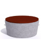 Panchina tonda svasata in cemento calcestruzzo colore Grigio pietra - seduta rivestita in legno - cm Ø112x50h - Conforme ai CAM