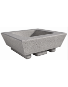 Fioriera bassa forma quadra in cemento calcestruzzo per esterno - colore Bianco sabbiato - cm 98x98x39h - Conforme ai CAM