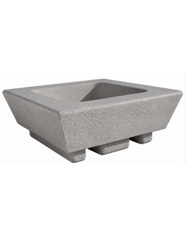 Fioriera bassa forma quadra in cemento calcestruzzo per esterno - colore Bianco sabbiato - cm 98x98x39h - Conforme ai CAM