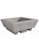 Fioriera bassa forma quadra in cemento calcestruzzo per esterno - colore Bianco sabbiato - cm 98x98x39h - Conforme ai CAM