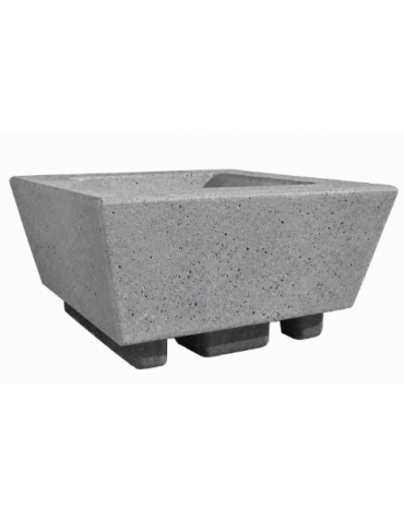 Fioriera forma quadra in cemento calcestruzzo per esterno - colore Grigio pietra - cm 98x98x52h - Conforme ai CAM