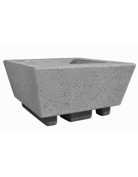 Fioriera forma quadra in cemento calcestruzzo per esterno - colore Grigio pietra - cm 98x98x52h - Conforme ai CAM