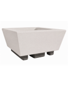 Fioriera forma quadra in cemento calcestruzzo per esterno - colore Bianco pietra - cm 98x98x52h - Conforme ai CAM
