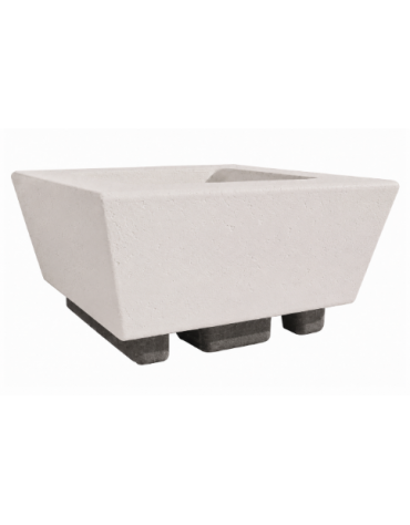 Fioriera forma quadra in cemento calcestruzzo per esterno - colore Bianco pietra - cm 98x98x52h - Conforme ai CAM