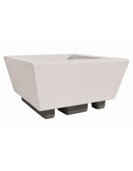 Fioriera forma quadra in cemento calcestruzzo per esterno - colore Bianco pietra - cm 98x98x52h - Conforme ai CAM