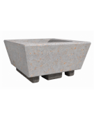 Fioriera forma quadra in cemento calcestruzzo per esterno - colore Grigio travertino - cm 98x98x52h - Conforme ai CAM
