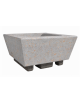 Fioriera forma quadra in cemento calcestruzzo per esterno - colore Grigio travertino - cm 98x98x52h - Conforme ai CAM