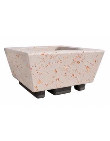 Fioriera forma quadra in cemento calcestruzzo per esterno - colore Bianco travertino - cm 98x98x52h - Conforme ai CAM