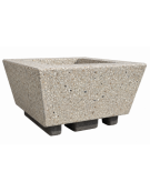 Fioriera forma quadra in cemento calcestruzzo per esterno - colore Grigio sabbiato - cm 98x98x52h - Conforme ai CAM