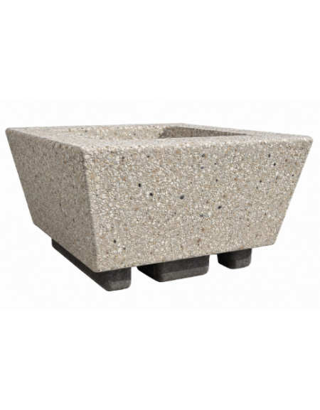 Fioriera forma quadra in cemento calcestruzzo per esterno - colore Grigio sabbiato - cm 98x98x52h - Conforme ai CAM
