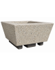Fioriera forma quadra in cemento calcestruzzo per esterno - colore Grigio sabbiato - cm 98x98x52h - Conforme ai CAM