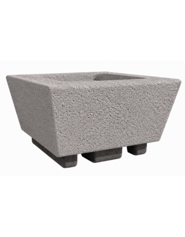 Fioriera forma quadra in cemento calcestruzzo per esterno - colore Bianco sabbiato - cm 98x98x52h - Conforme ai CAM
